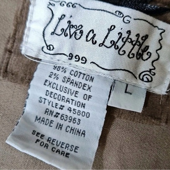 Vintage Live a Little Corduroy Boho Floral Embroidered Jacket - Brown - Large - Picture 9 of 9